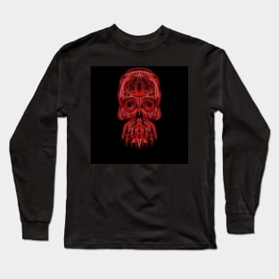 Electroluminated Skull - Red Long Sleeve T-Shirt